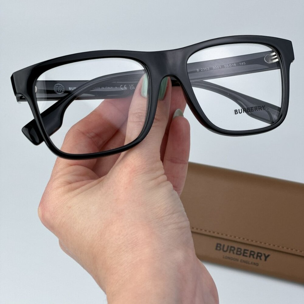 Burberry BE2353 3001 CARTER BRAND NEW Eyeglasses Black Men